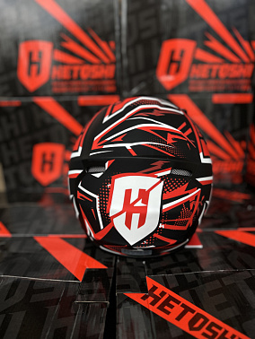 Шлем кроссовый детский HETOSHI Cross-Kids KY-B12 цв.Красно-черно-белый Матовый р.Y-M