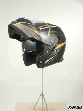 Шлем модуляр HETOSHI FF935 Shogun цв.Черно-бело-золотой  Матовый р.XL