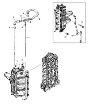Зарядный кулер / Шланги впускного коллектора 4-Х ТАКТНОГО ПЛМ MERCURY 135 Серийный номер от 0P464488 до 0P514868