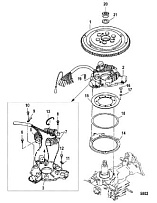 Маховик 2-х тактного ПЛМ MERCURY 40 M Серийный номер от 0N056165 и выше