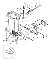 Корпус карданного вала 2-Х ТАКТНОГО ПЛМ MERCURY 75 Серийный номер от 9506481 до 9589038